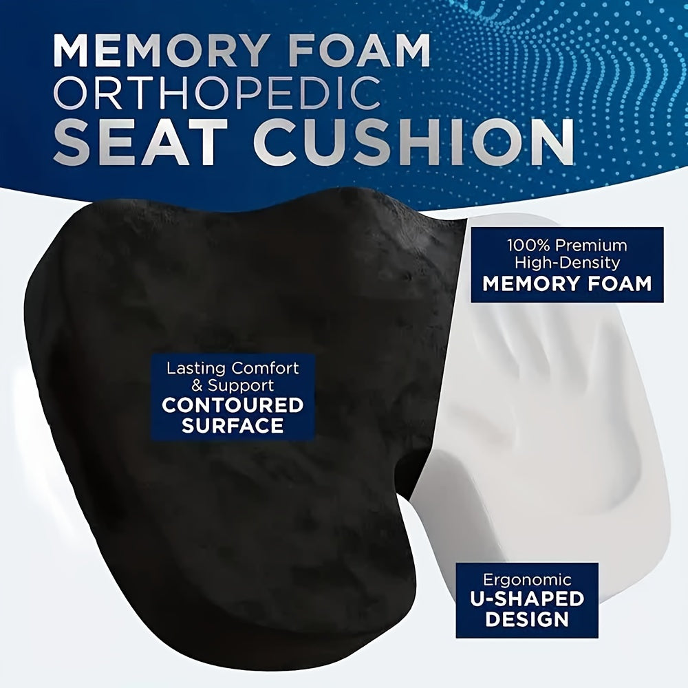 Ergonomic Memory Foam Seat Cushion with Back Support – Long-Lasting Comfort for Office Chairs, All-Day Sitting Relief, and Posture Support