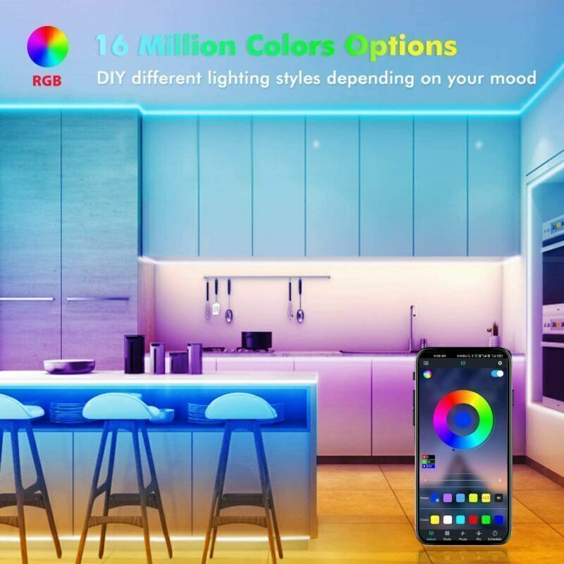 RGB LED Strip Bluetooth Remote Lights TV Back Lights For Bar Room
