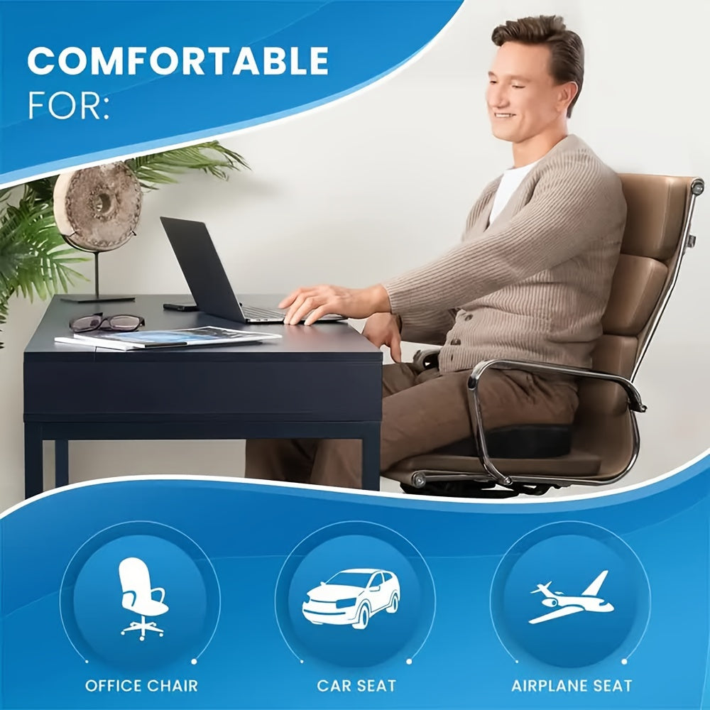 Ergonomic Memory Foam Seat Cushion with Back Support – Long-Lasting Comfort for Office Chairs, All-Day Sitting Relief, and Posture Support