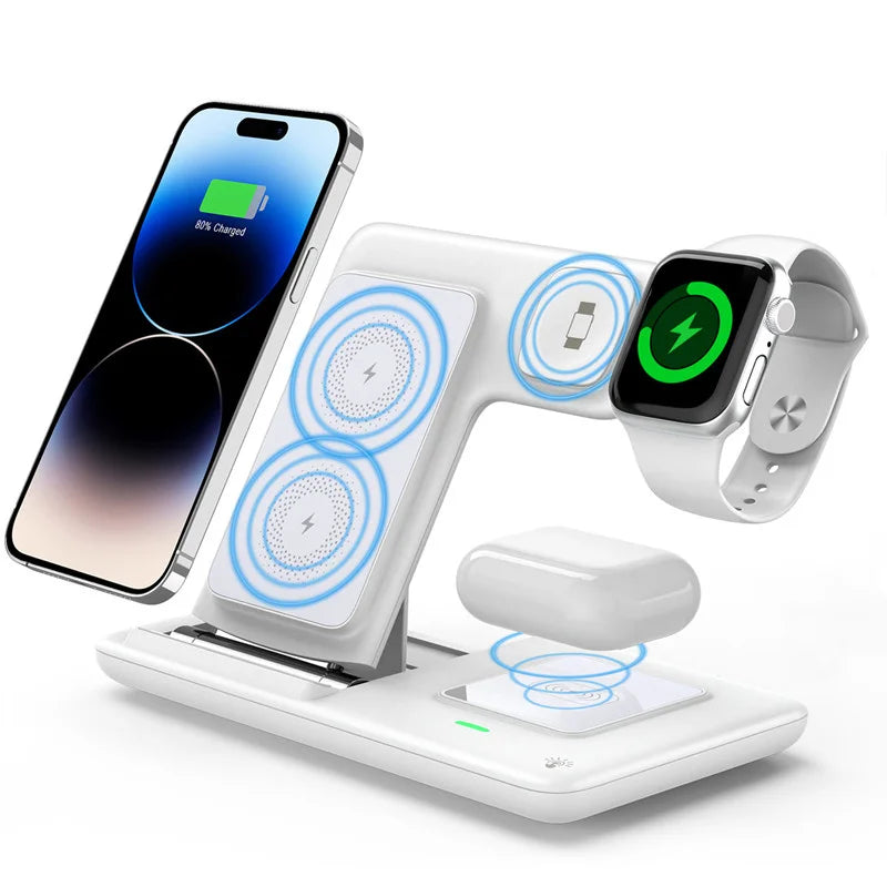 3 in 1 30W Foldable Wireless Charging Station for iPhone & iWatch Ultra Airpods Pro