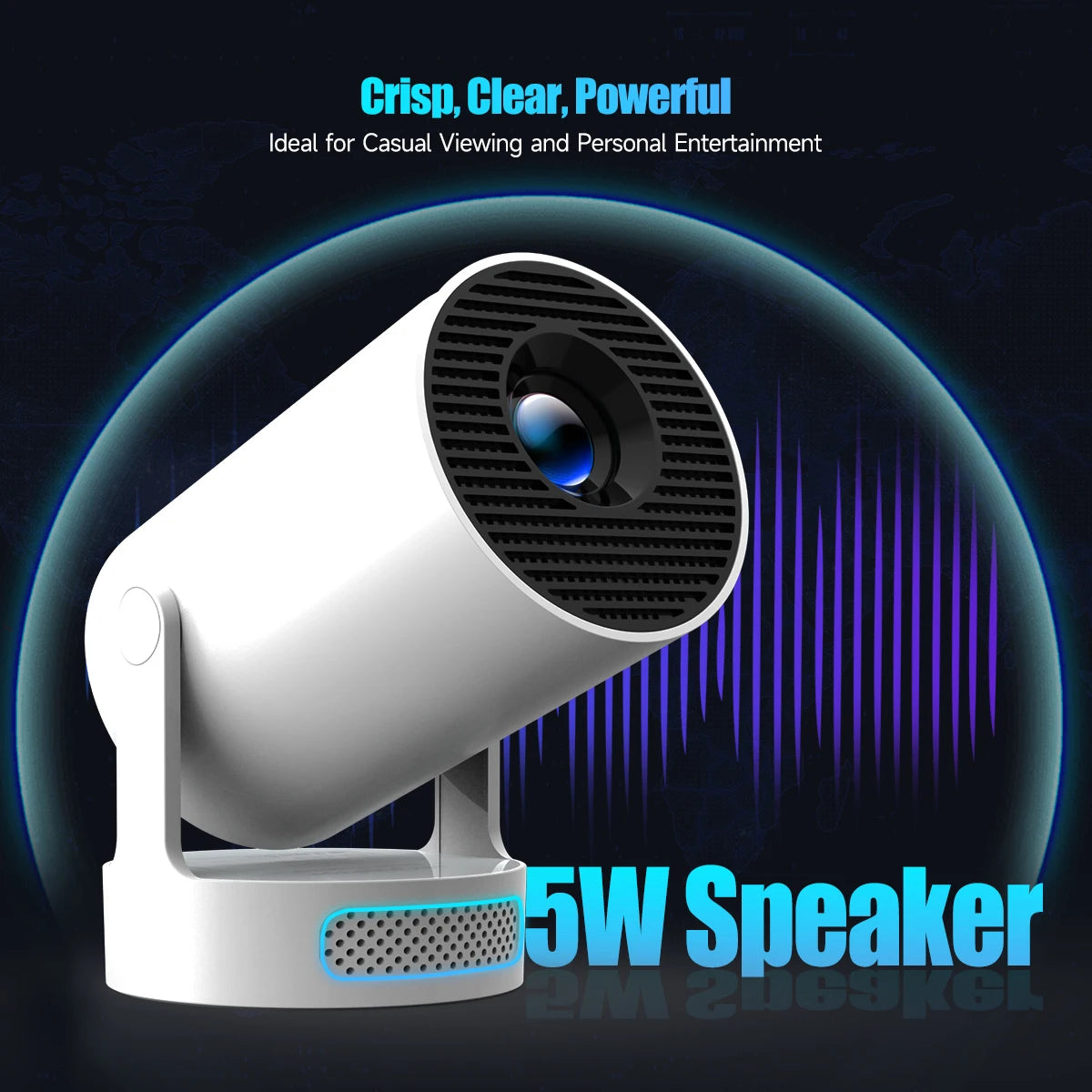 4K Smart Mini Projector – Android 11, WiFi 6, 8000 Lumens
