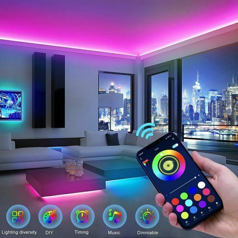 RGB LED Strip Bluetooth Remote Lights TV Back Lights For Bar Room