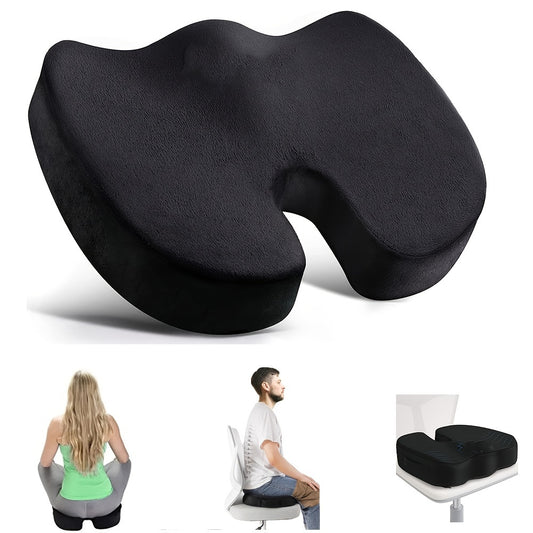 Ergonomic Memory Foam Seat Cushion with Back Support – Long-Lasting Comfort for Office Chairs, All-Day Sitting Relief, and Posture Support