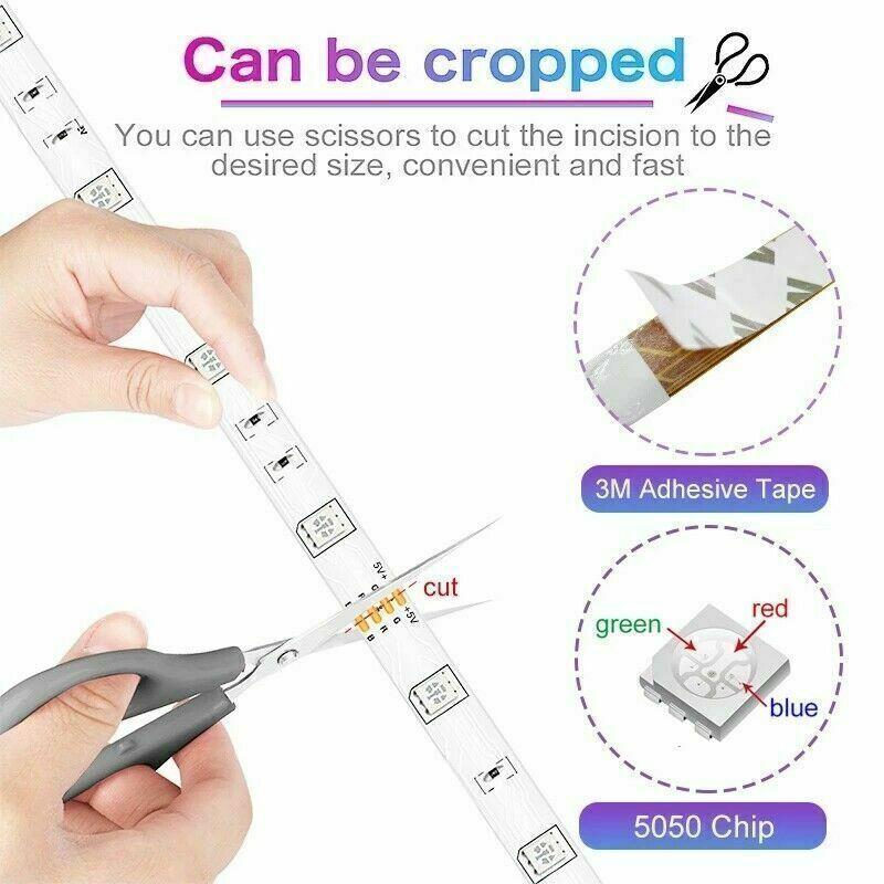 RGB LED Strip Bluetooth Remote Lights TV Back Lights For Bar Room